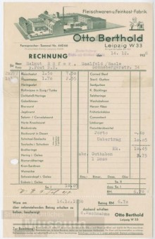 Bildinhalt: Fleischwaren- und Feinkost-Fabrik Otto Berthold, Leipzig W 33, Angerstrae 20-22. Quelle: SGML, GOS-Nr. z0055505, CC BY-NC-SA 3.0 DE