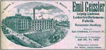 Bildinhalt: Anzeige aus dem Leipziger Adrebuch 1898. Digitalisat: SLUB/Schsische Landesbibliothek – Staats- und Universittsbibliothek Dresden