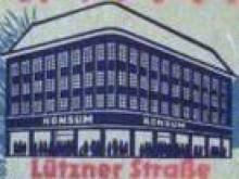 Bildinhalt: Konsum-Kaufhaus Ltzner Str. 70, Werbung um 1953, Archiv Gerd Horn