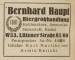 Werbe-Anzeige der Biergroßhandlung Bernhard Haupt, Leipzig W 33, Lützner Straße 67/69, im Leipziger Adressbuch von 1949, Sammlung Lindenauer Stadtteilverein e. V.