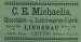 Werbeanzeige der Fa. C. E. Michaelis, Chocoladen- und Zuckerwaaren-Fabrik, Kurze Strae 4, Lindenau im Adre-Buch fr Lindenau-Plagwitz und Neu-Schleuig 1887